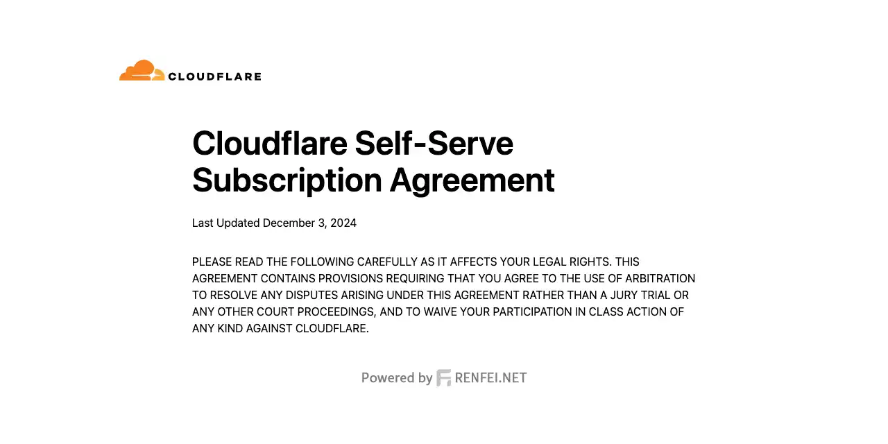 Cloudflare 更新了订阅协议明确禁止优选IP和搭建梯子的行为