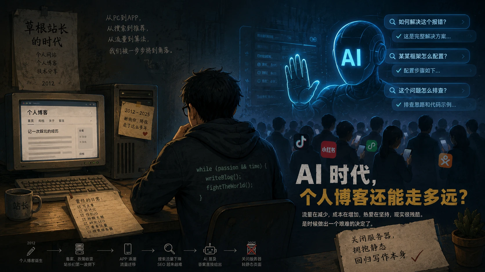 我将关闭服务器：AI彻底掐死了奄奄一息的个人博客